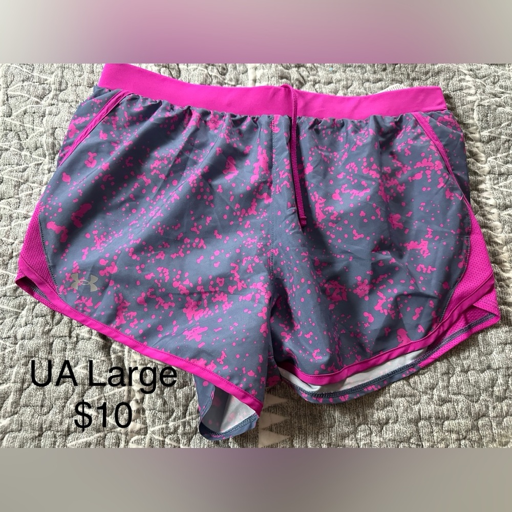 Under Armour Pink and Gray Athletic Shorts